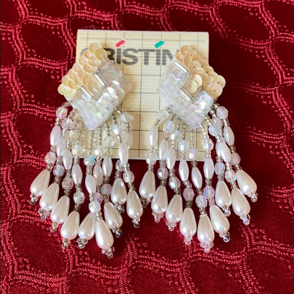 Sequin and beaded Vintage Earrings